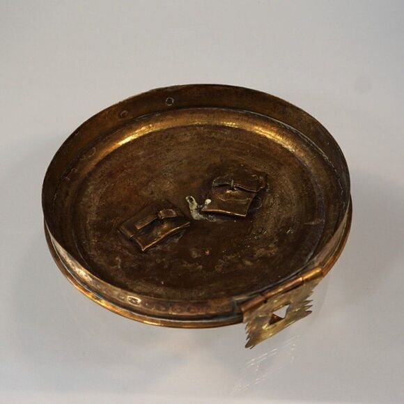 Vintage Copper Handcrafted Betel Pandan Box Container Inscribed In Farsi Arabic - Picture 8 of 10